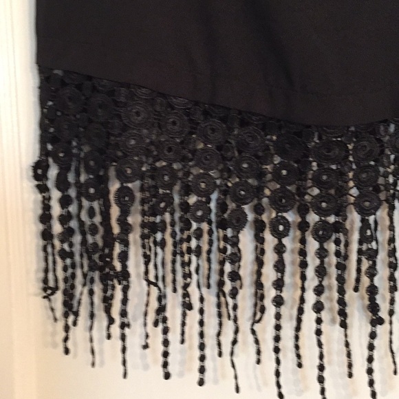 Anthropologie Monteau Top Black Fringe Sz S - Picture 3 of 7